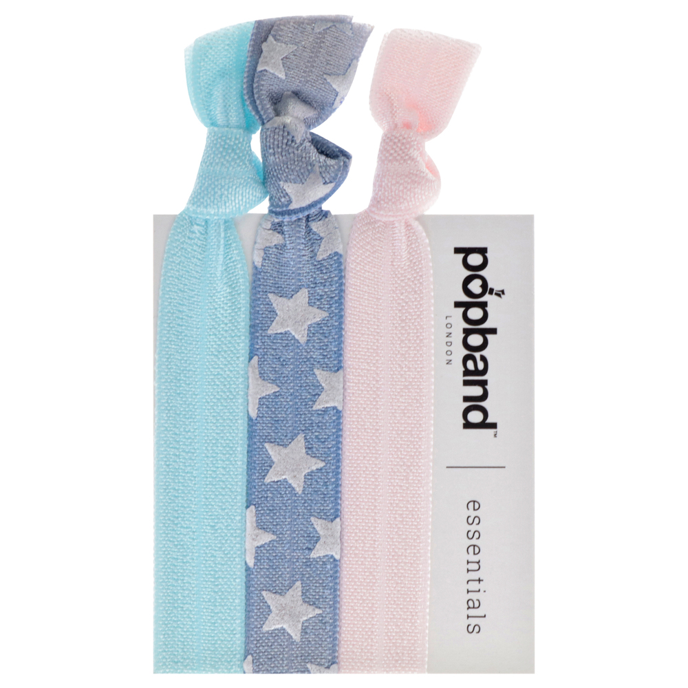 Essential Hair Bands - Cheerleader Blue by Popband for Women - 3 Pc Hair Bands